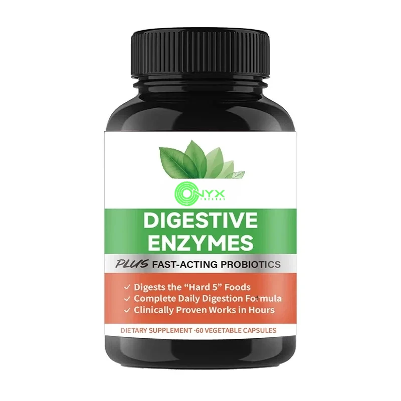 

60 capsules of digestive enzymes - various enzymes containing probiotics and prebiotics, digestive health and relief of bloating