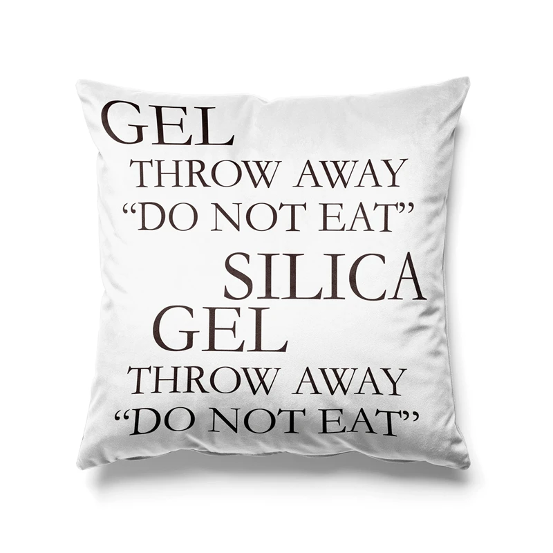 Aertemisi Set of 4 Silica Gel Do Not Eat Throw Away Package Square Throw Pillow Cushion Covers Cases Pillowcases 45cm x 45cm