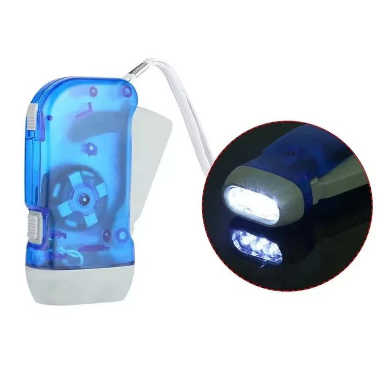 

3 Colors Hand Pressing Dynamo Crank Power Wind Up Flashlight Mini Self Generating Torch LED Camping Lamp Light for Outdoor Home