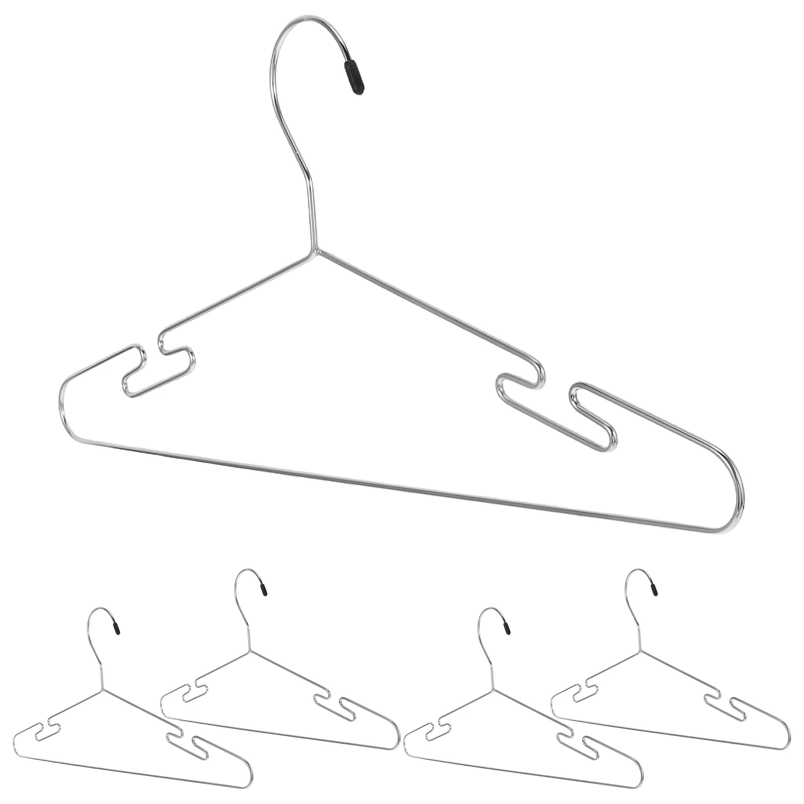

5pcs Stainless Steel Thickened Clothes Hangers Heavy Duty Coat Storage Organizer For Bedroom Dorm Heavy Winter Coats