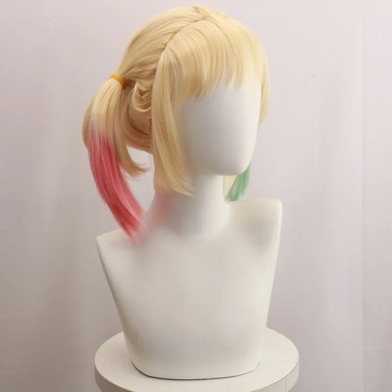 Peruca cosplay de rabo de cavalo curto tingível do Esquadrão Suicida Raptor de Harley Quinn
