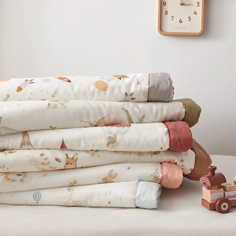 

Customizable Tencel Bamboo Fiber Four Layer Yarn Printing Cartoon Baby Xia Liang Quilt Pillowcase