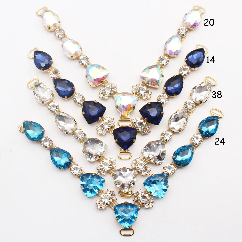 Charm New 1pcs Triangle Crystal Glass Rhinestone Slipper Chain Beach Sandals Upper Decoration