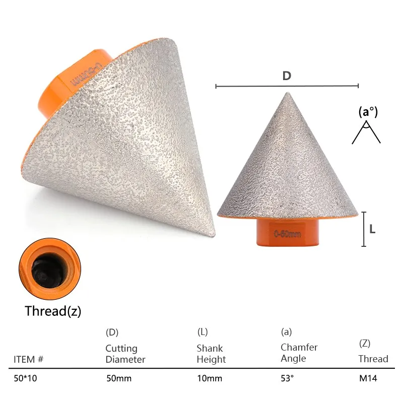 XCAN M14 Diamant Fase Bits 20-75mm Fräsen Fliesen Cutter Marmor Beton Loch Sah Mauerwerk Bohren Kronen Bau werkzeuge