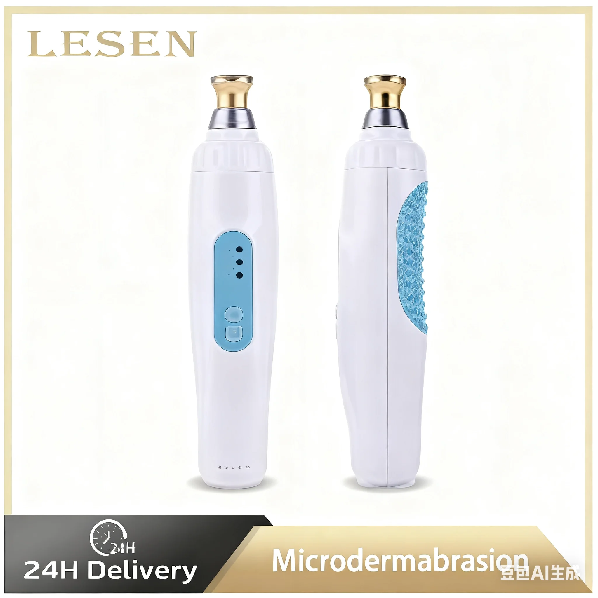 LESEN Mini Przenośny Aparat do Mikrodermabrazji Diamentowej Głębokiego Oczyszczania i Złuszczania Poprawiający Zgorzelę i Matową Skórę Usuwający Wągry