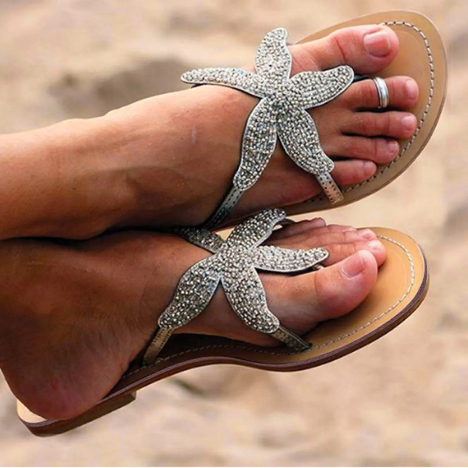 Women Slippers Summer Sandals Ladies Fashion Indoor Outdoor Casual Women's Starfish Bohemian Beach Slippers sandales plates