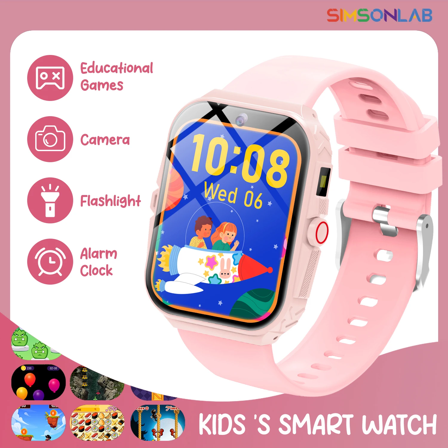 

New Smart Watch Kids Waterproof Flashlight Camera 18 Games Alarm Reminders Sleep Monitoring Children Boy Girl Watch Gifts