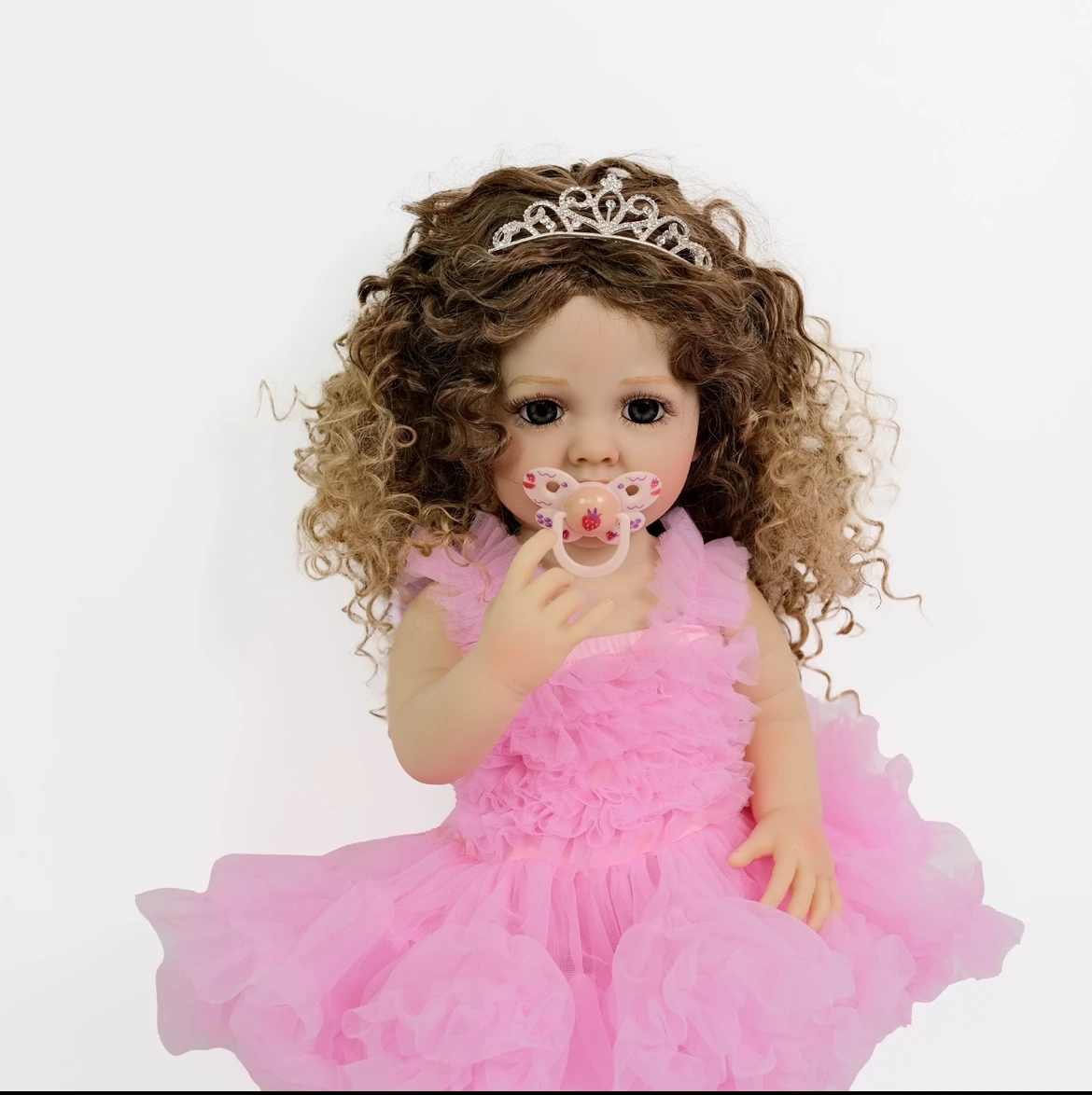 22 inch Betty Heirloom herboren pop gewogen zacht lichaam, magnetische fopspeen en handgemaakte wimpers, CE-gecertificeerd cadeau voor meisjes