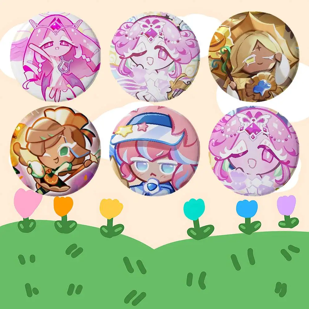 Game C-Cookie Run K-Kingdom Anime Round Laser Badge Cartoon Brooch Clothes Backpack Accessories Lapel