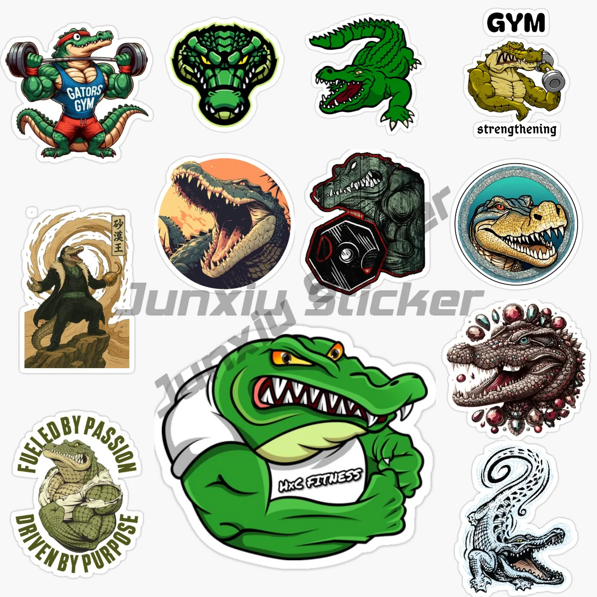 

Ferocious Strong Crocodile Sticker Laptop Car Window Truck Bicycle Van Helmet Racing PVC Vinyl Self-adhesive Decal Customizable