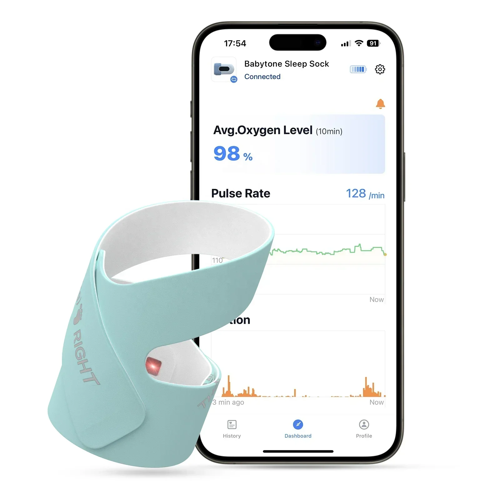 2026/ Pé vestível BabyO2 com oxímetros de pulso Bluetooth para sono de bebê pediátrico