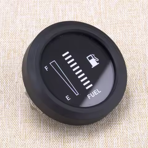 12/24V 2" 52mm Car Motorcycle Fuel Level Meter Gauge LED Display Digital 10 Grid 0-566 OHM