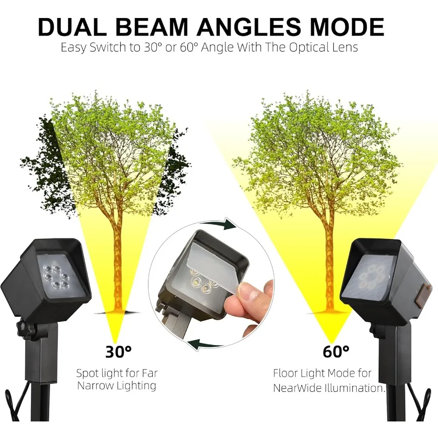 إضاءة المناظر الطبيعية بالطاقة الشمسية، 3 عبوات من مصابيح المناظر الطبيعية الخارجية مع سطوع 500 لومن لحديقة المنزل أو شجرة الوصول #3