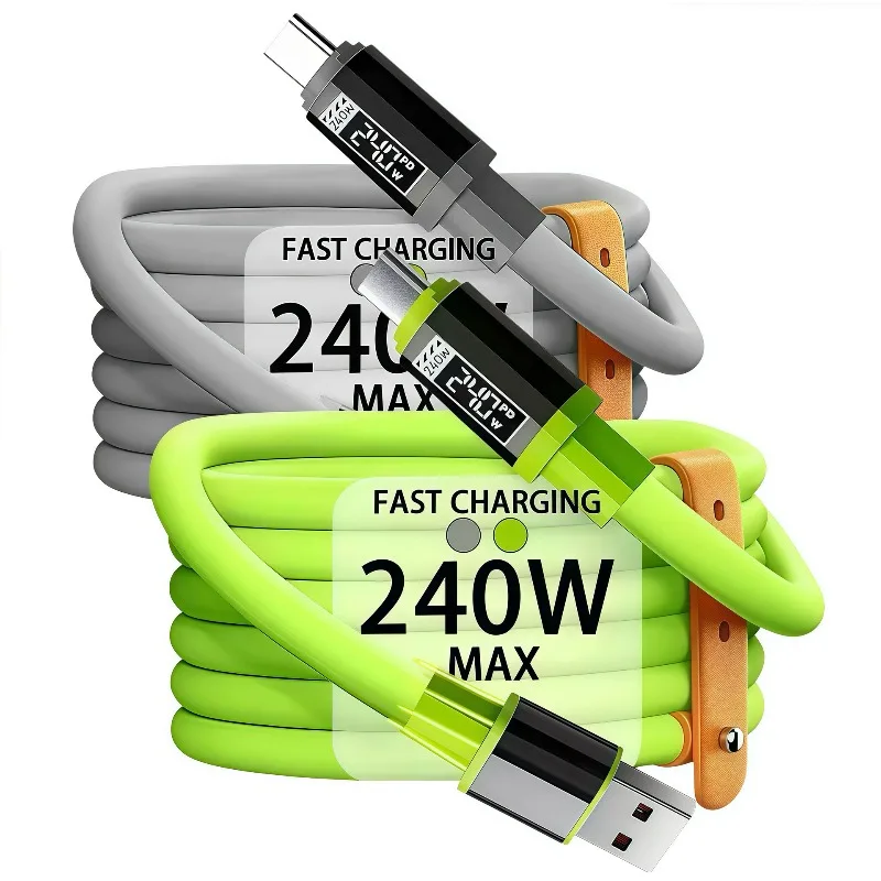 In-Stock 240W Phone Data Cable, Intelligent Fast Charging, High-Power Fast Charging, Compatible with Apple, Huawei and USB-C
