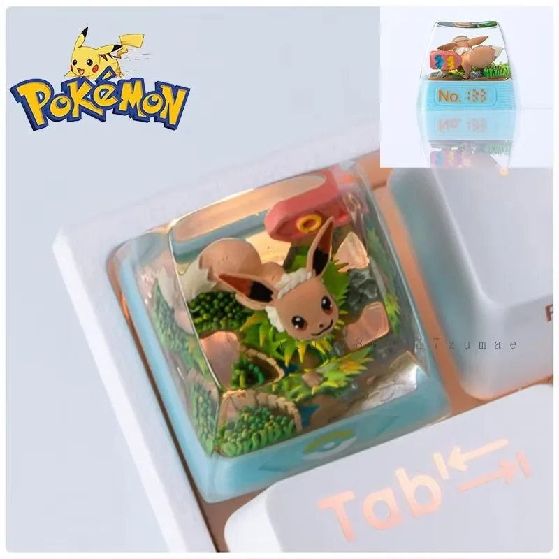 Japan Anime Pokemon Custom Resin Micro Transparent KeyCap Weepinbell Keycaps Mechanical Creative Computer Keyboard Cap Cute Gift