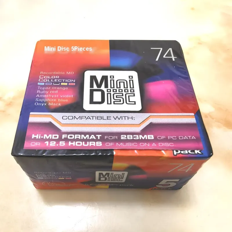 Original Brand New Mini Disc Recordable MD Disc 74Min 5Pieces