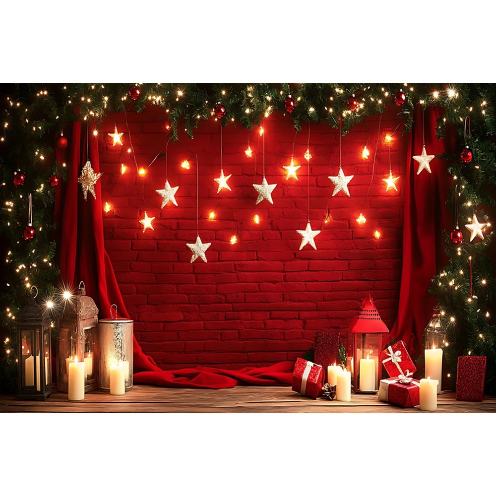 Christmas Room Wall Decor Photography Backdrop Snowflake Xmas Tree Gift Holiday Party New Year Celebration Home Photo Background
