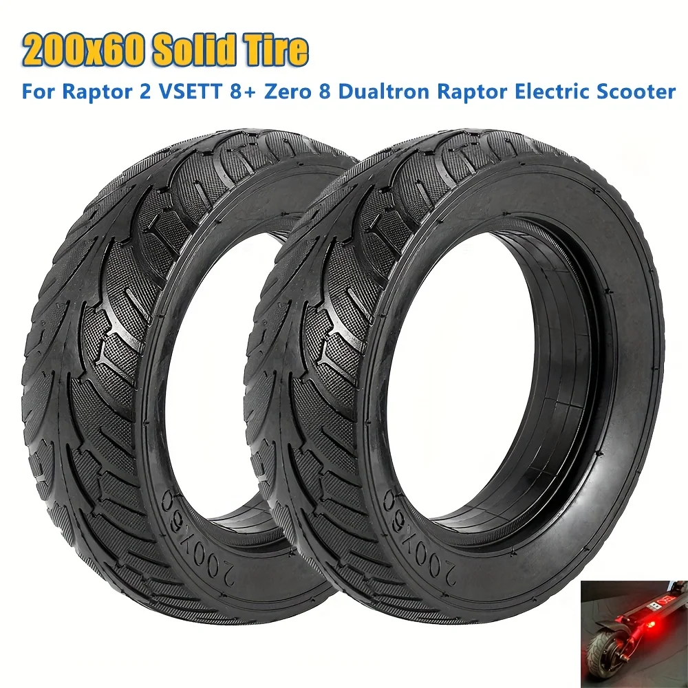 

200x60 Solid Tire 8 Inch Electric Scooter Solid Tyre for Raptor 2 VSETT 8+ Zero 8 Dualtron Raptor Electric Scooter Accesories