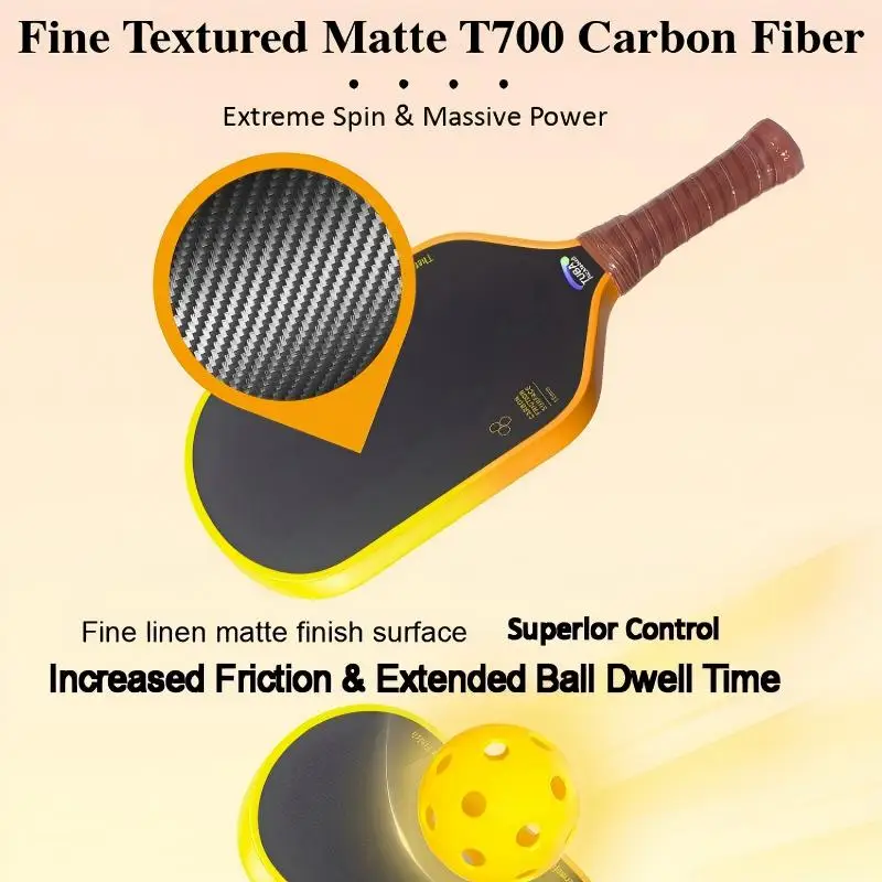 Integrated Carbon Fiber Pickleball Paddle with Hot Press Texture Matte Surface for Enhanced Grip And Control