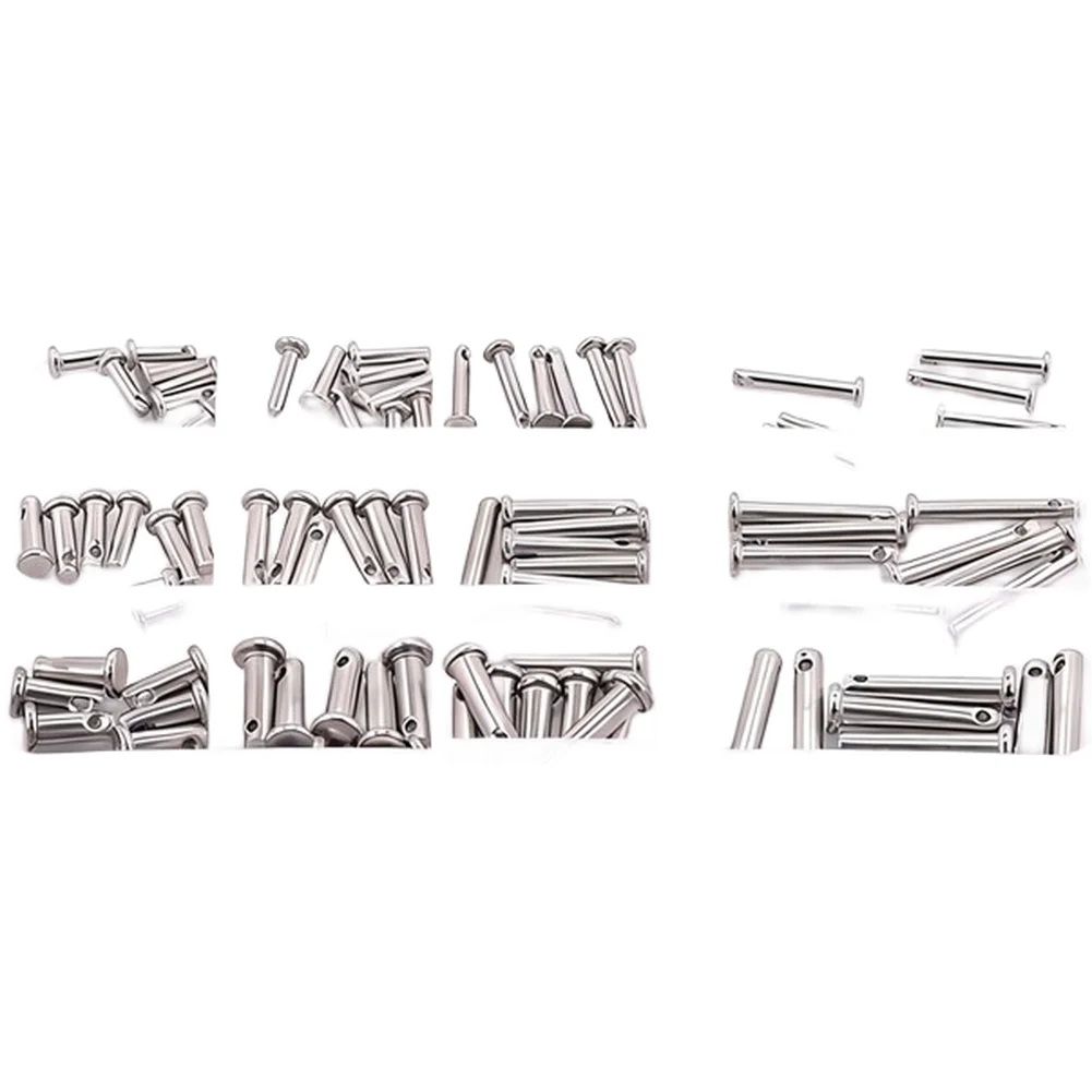 96PCS Stainless Steel Dowel Pins 304 for M3 M5 Flat Head with Hole Precision Ground Alignment Pins for Toolmaking