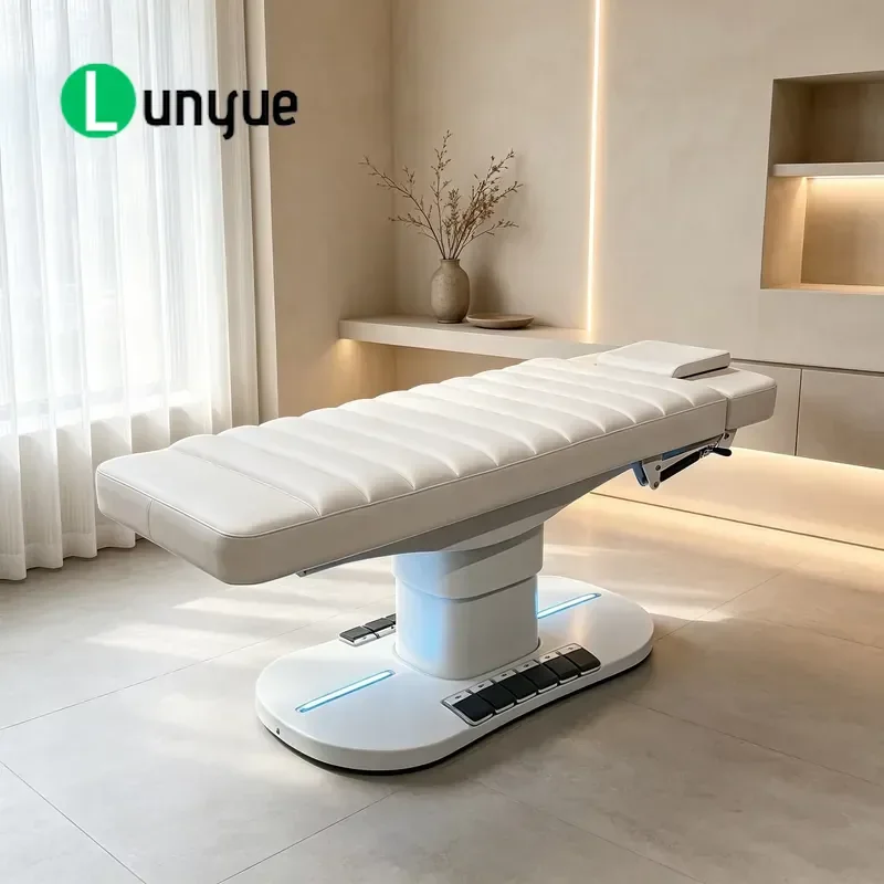 Adjustable Electric Facial Care Bed Heated Multi Motor Intelligent Massage Table For Beauty Spa Treatment Comfortable