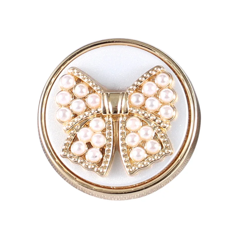 6PCS High-end metal small perfume coat buttons clothes jumper trench coat high-grade pearl advanced sense of butterfly buttons