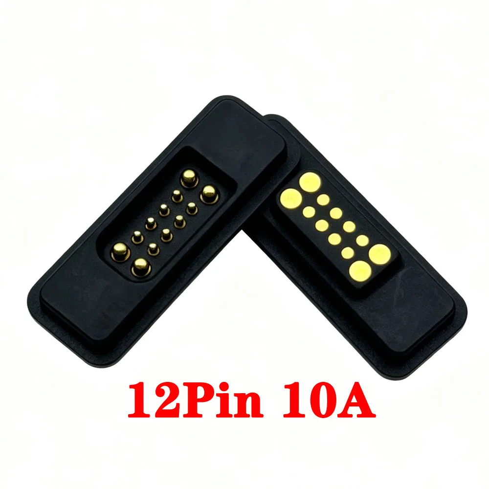 1Sets 36V 10A 12/13/14/15/16/17/18/19/20Pin Waterproof DC Magnetic Pogo Pin Connector Male Female Spring Loaded DC Power Socket
