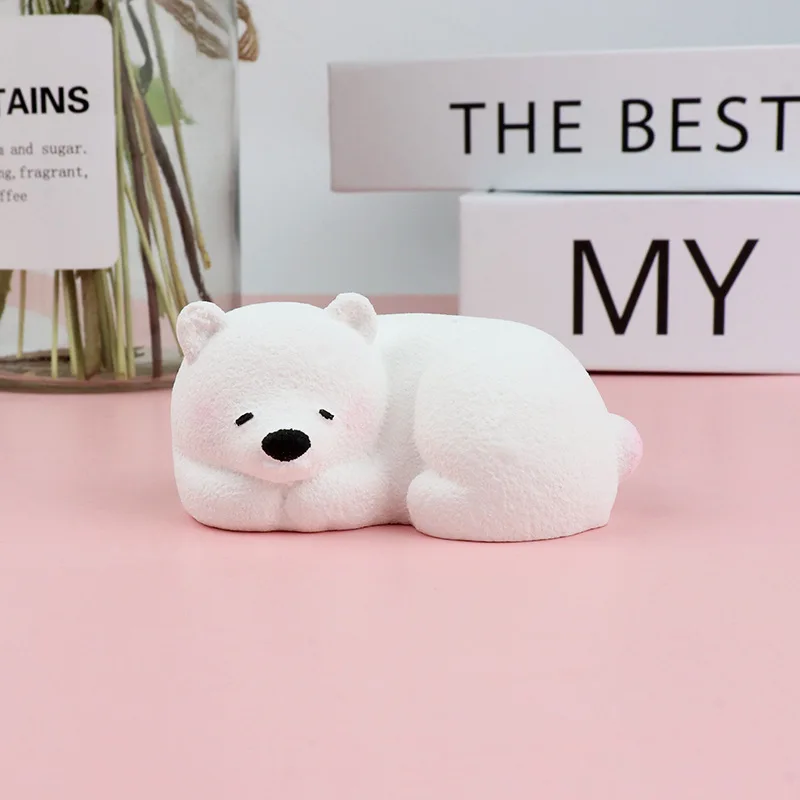 3D Polar Bear Shape Silicone Mold Kitchen Cake Baking Tool Chocolate Resin Mold Soft Pottery Clay Decorative Gypsum Candle Mould