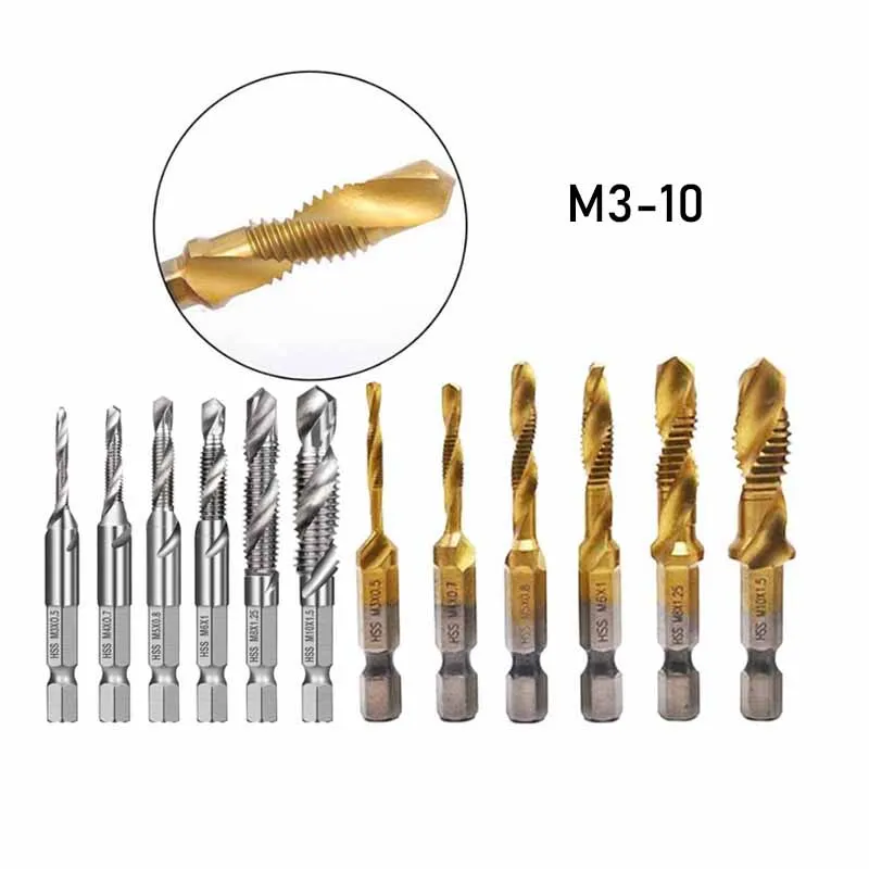 Multi-function High speed steel 4341 Drill Bit Coated Tap Bits 1/4