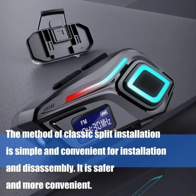 

Motorcycle Headset Speaker Bluetooth-compatible Headset With LED Display and Light Long Battery Service Noise Reduction 896C