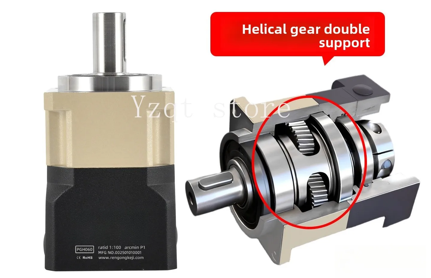 High precision helical planetary gear reducer 42/60/90 precision micro large torque servo motor reducer