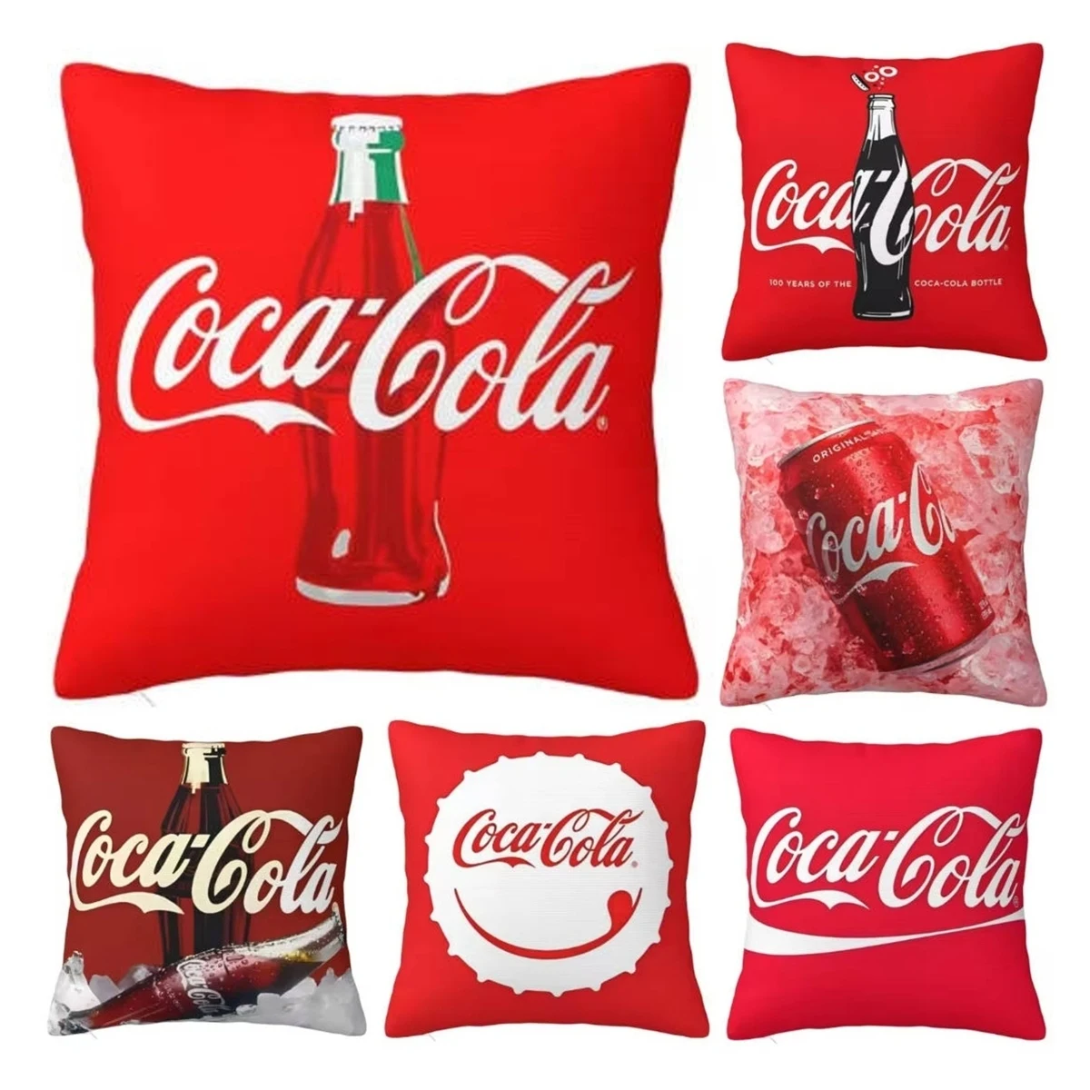 Cartoon C-Cocas C-Colas Pillowcase Polyester Cushion Cover Decor Pillow Case Cover Home Zippered 45*45cm