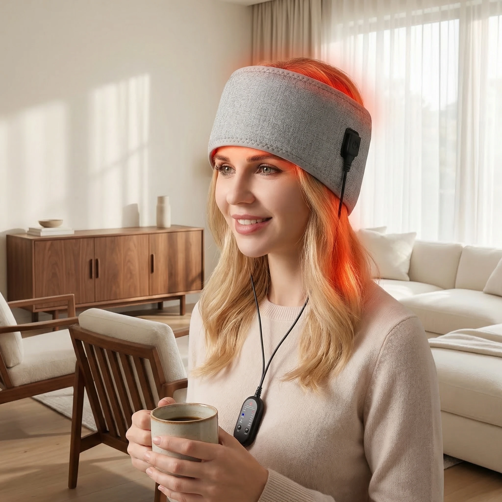 

Красный свет, защита головы, женский и мужской шарф с подогревом, температурный шарф, 3-ступенчатая обертка, флисовая моющаяся электрическая грелка для головы