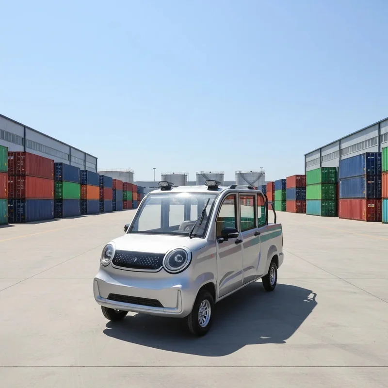 High Quality 1000W New Energy Mini Electric Car 4 Doors Model in Stock Latest Design Small Five Seats Vehicle Pickup  From China