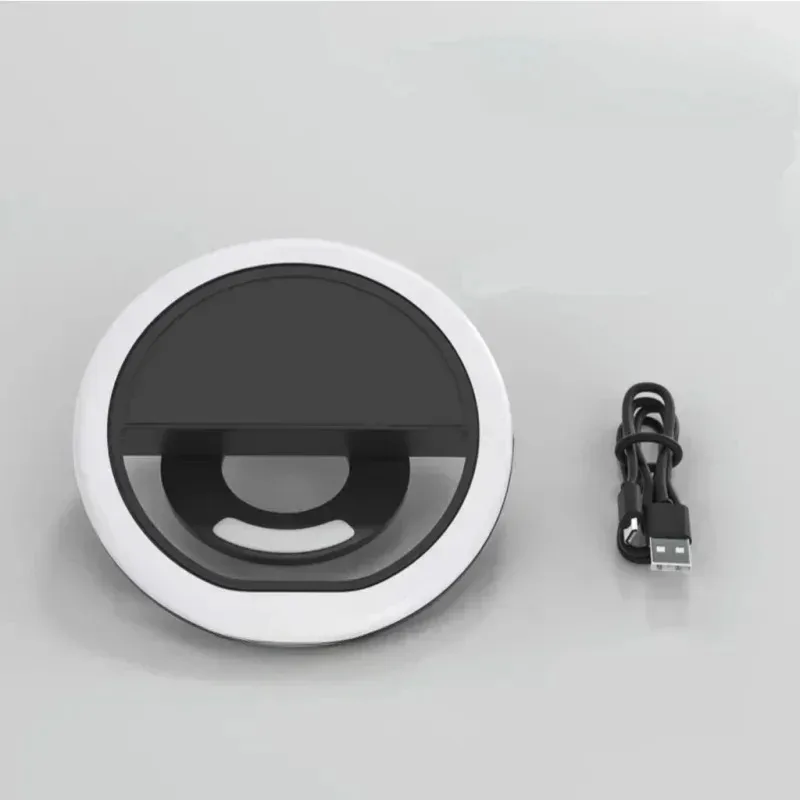 New LED Rechargeable Mobile Phone Round Fill Light Live Clip Selfie Light Portable  Photo Beauty Ring Light