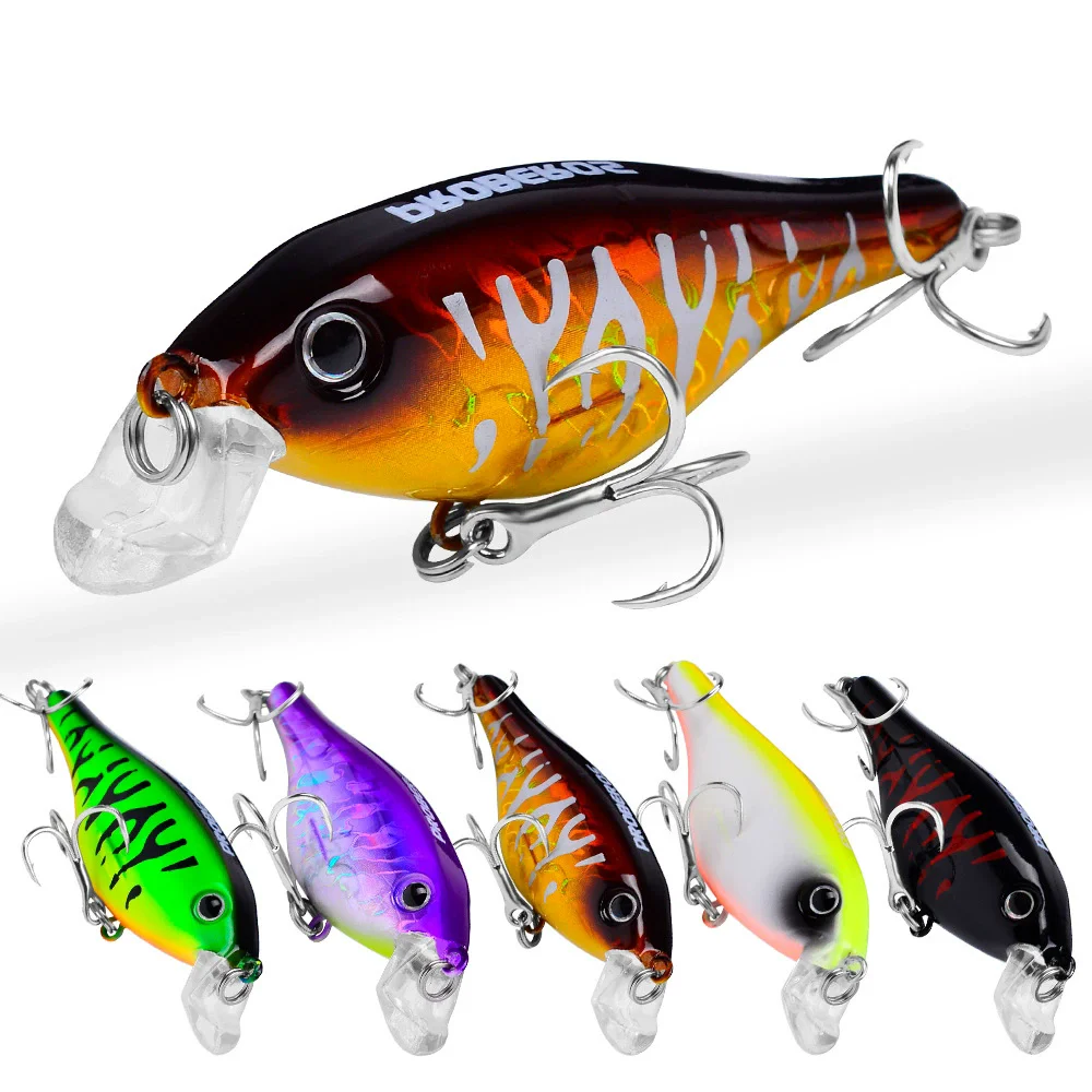 

PROBEROS 1pcs Fishing Lure 11.5g 8cm Hard Artificial Swimbait Lure 5 Color Crankbait Fish Bait #6 Treble hook Minnow dw402