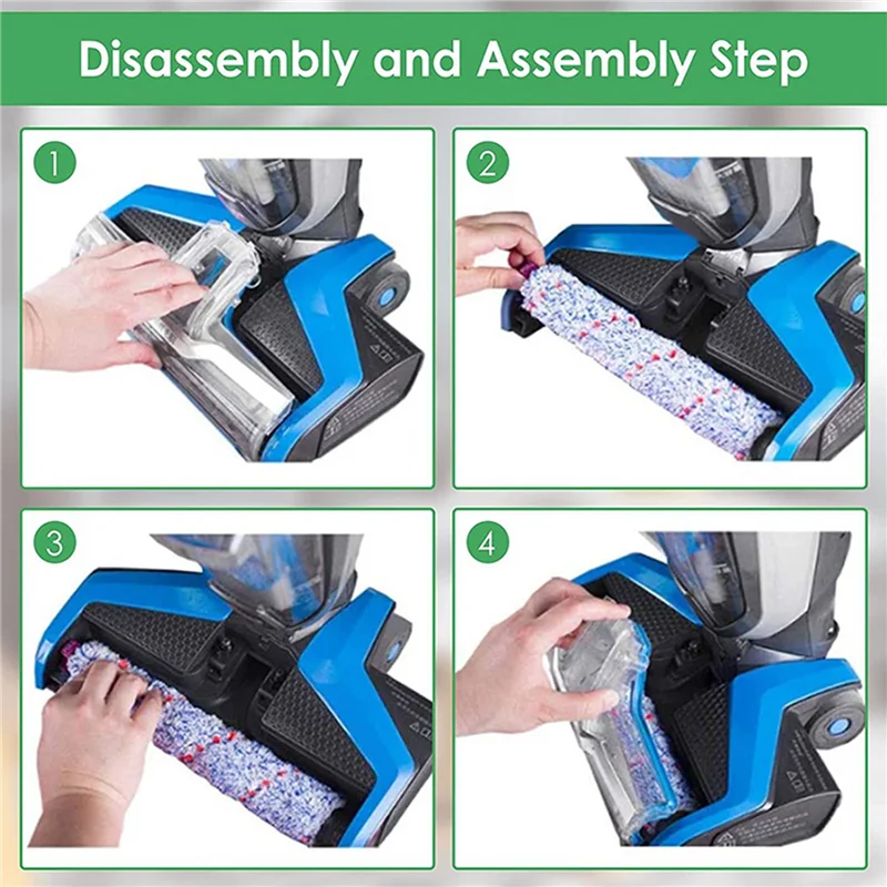 

ABMH-Replacements Compatible For Bissell Crosswave, 6 Multi-Surface Brush Roll 1868 + 6 Vacuum Filter 1866 Vacuum Filter