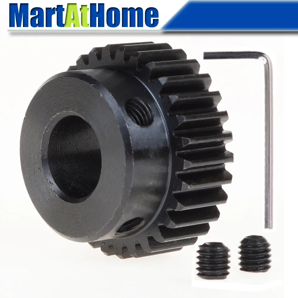 2 PCS Spur Gear Rack Pinion 14-20 Teeth M2 Bore Dia. 8/10/12/14/15/16/17/18/20mm Straight Teeth Positive 45# Steel with Boss