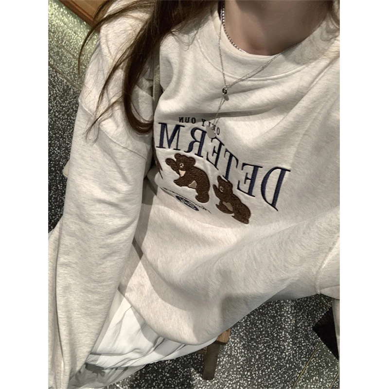 

Женская толстовка MICOAT с 3D-вышивкой медведя, универсальная, осенняя, в стиле Dongda Gate 25, повседневная, с эффектом объемной вышивки, Sweet Sle ro...