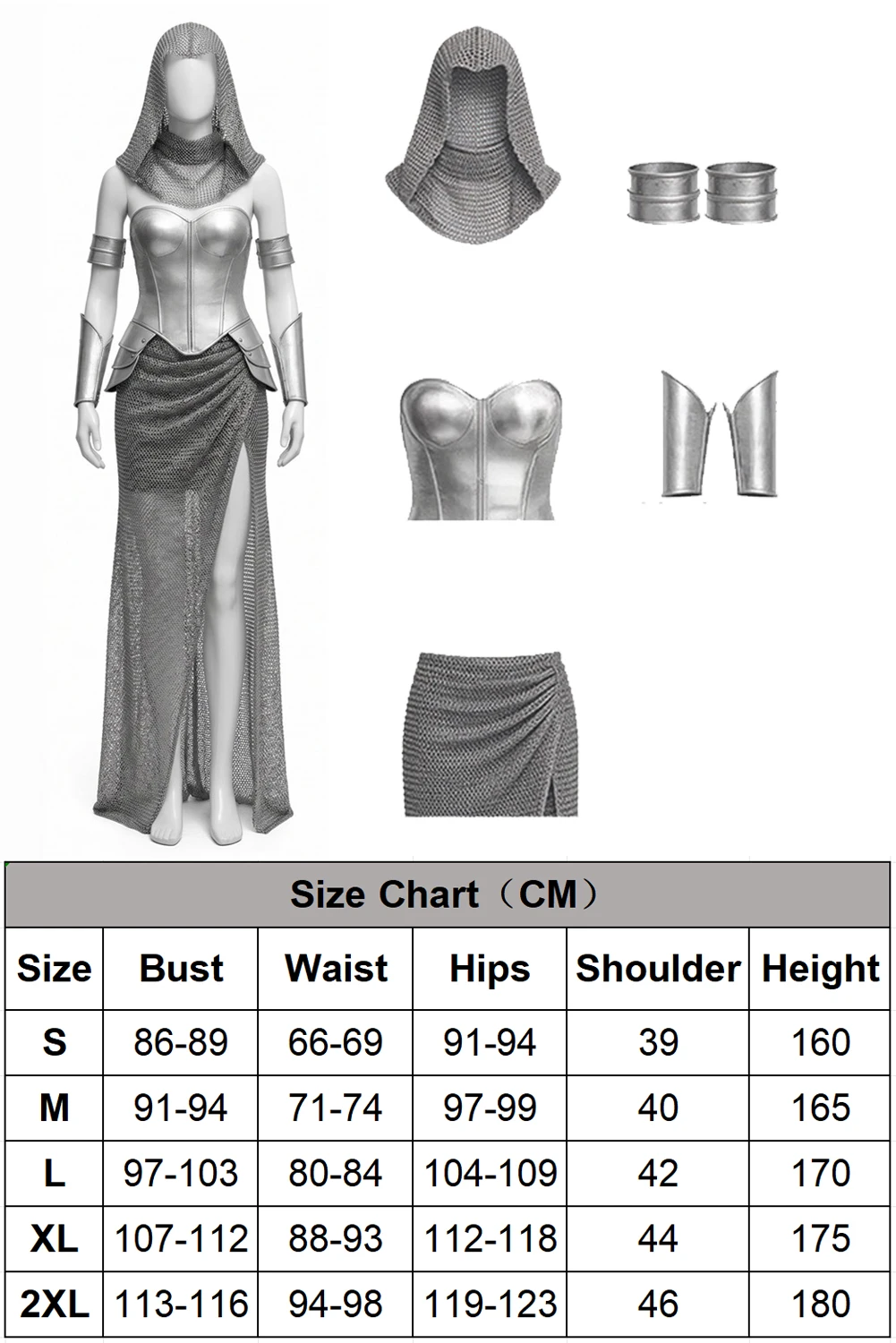 Déguisement Chevalière Médiévale Femme – Fausse Armure – photo 1