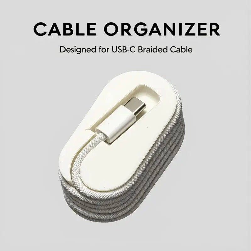 の＃ Portable Cable Winder Organizer Desktop Cable Organizer Fit For 1m Braided Data Cable Home Office Travel Use