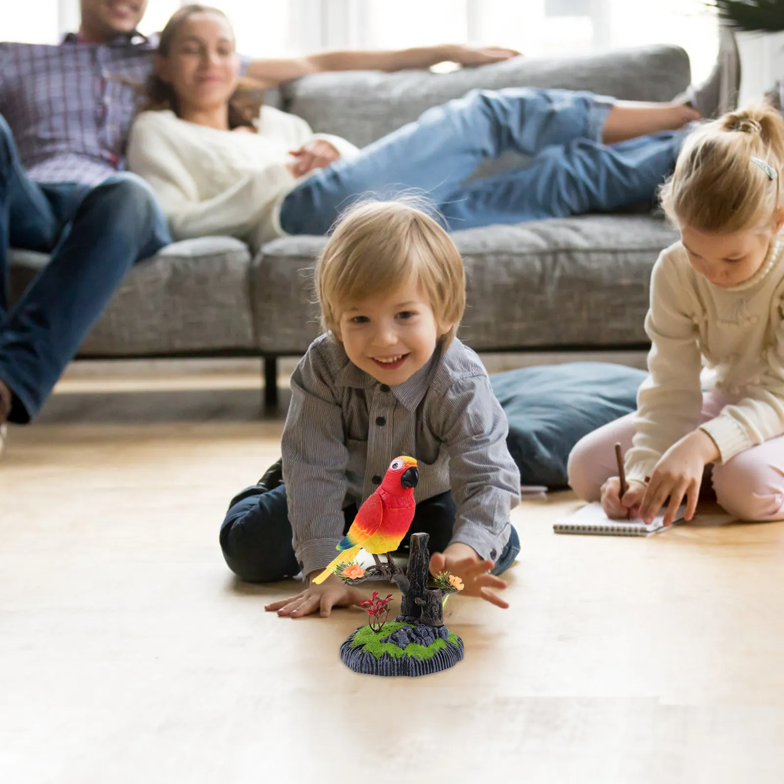 

Электрическая интерактивная птичка с имитацией пения, забавная пластиковая декоративная фигурка для детей, игрушка-птичка