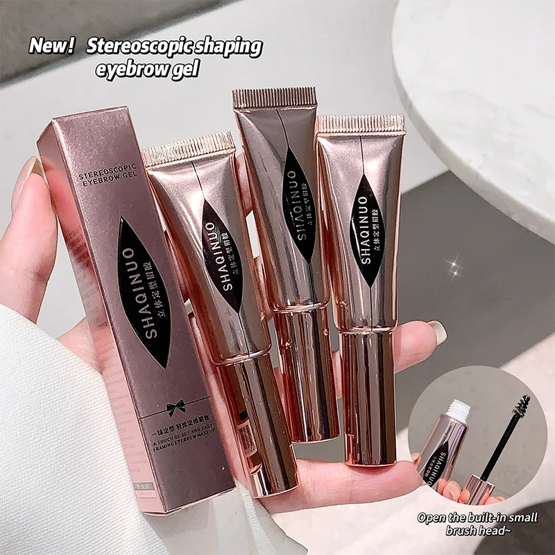 Gel de sobrancelha estereoscópico Gel de sobrancelha Sabonete modelador de sobrancelha selvagem Gel incolor transparente natural