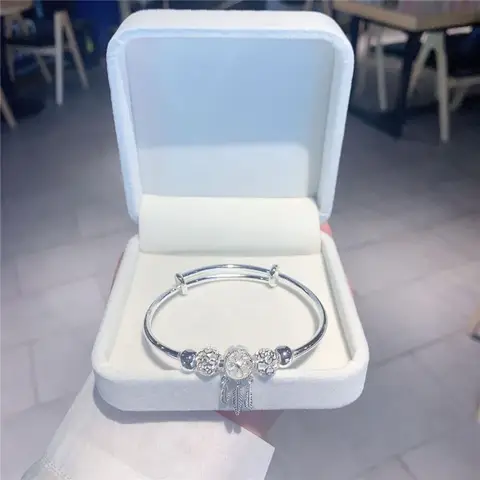 Atrapasueños de Color plateado con borlas y plumas, pulsera de cuentas de la suerte, brazalete para mujer, regalo Original de joyería para fiesta y boda