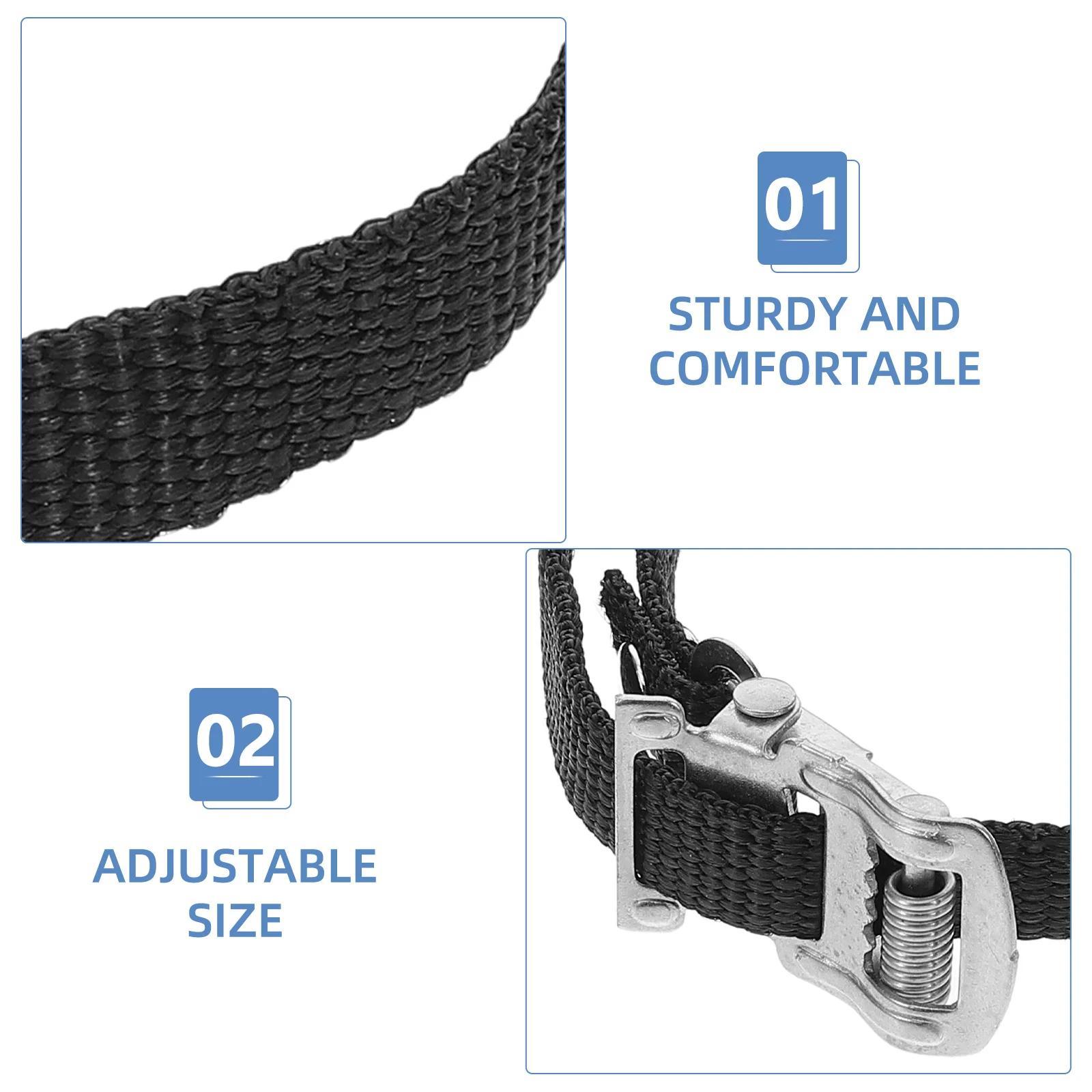 

5Pcs Exercise Bike Pedal Straps Adjustable Durable Nylon Aluminum Alloy Bike Pedal Toe Straps Anti-Slip Replacement Accessories