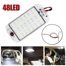 48 LED Panel Light Car Interior Doom Reading Lamp High Brightness Cabin Lights for Van Truck RV Boat Camper Lights Strip 12V-24V