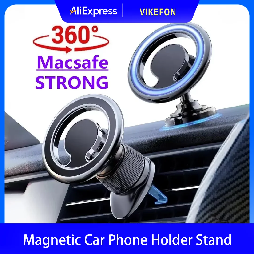 Suporte Magnético para Celular de Carro Macsafe para iPhone 13 14 15 Pro Max Mini, Suporte Magnético para Grelha de Ventilação de Carro