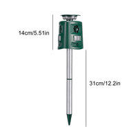 Ultrasonic Animal Repeller Pest Animal Repellent 360 Degree Solar Outdoor Cat Squirrel Repellent 5 Modes for Dog Cat Bird Rabbit