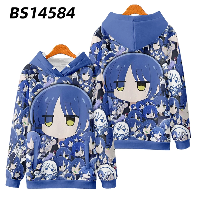 Anime Bocchi The Rock 3d Print Dames/Heren Hoodie Sweatshirt Y 2K Streetwear Hiphop Yamada Ryo Cosplay Jas Met Rits Capuchon