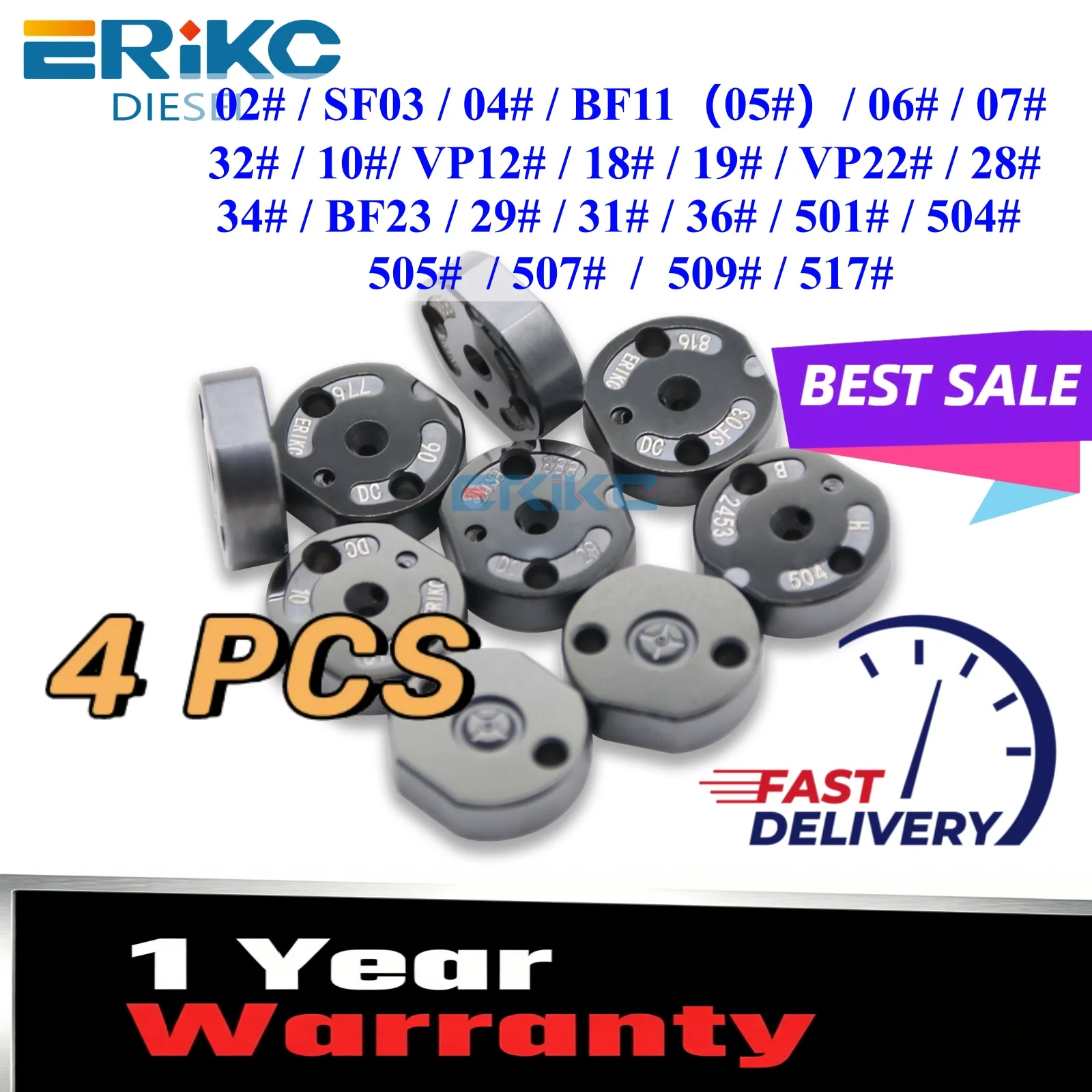 4PC 07 #   10 #   Placa de la Válvula de Control 02 #   04 #   05 #   509 #   06 #   18 #   19 #   29 #   Placa de Orificio para Válvula de Inyector CR 31 #   32 #   36 #   Inyector Denso